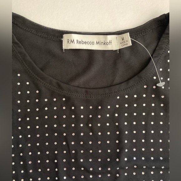 Rebecca Minkoff | Women’s Black Sleeveless Blouse With Rhinestones - Picture 5 of 7